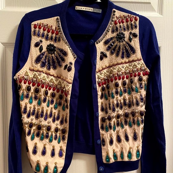 Alice + Olivia Embellished Beaded Cardigan - Picture 1 of 3